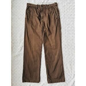 Eddie Bauer Men Brown Chino Legend Wash Classic Fit Cotton Pants Waist 30" (31")